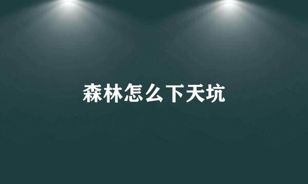 森林怎么下天坑