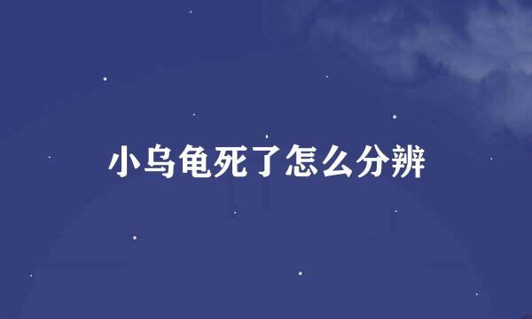 小乌龟死了怎么分辨