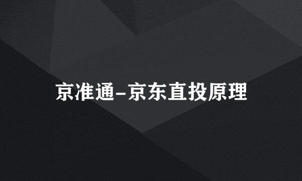 京准通-京东直投原理