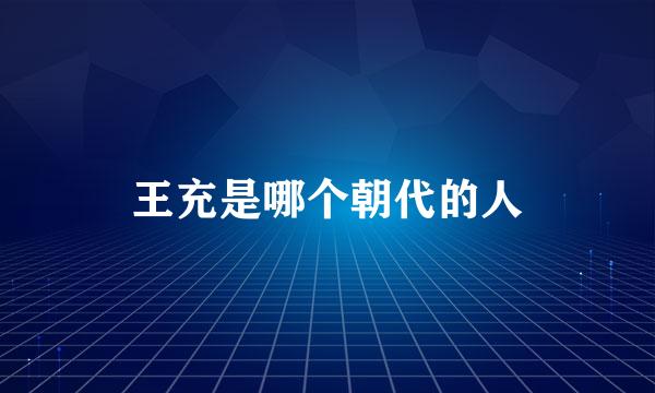 王充是哪个朝代的人