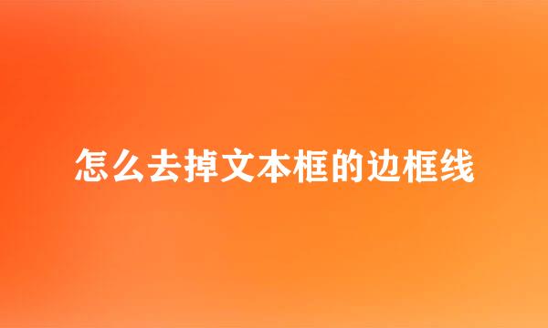 怎么去掉文本框的边框线