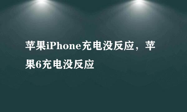 苹果iPhone充电没反应，苹果6充电没反应