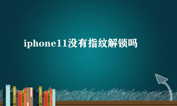 iphone11没有指纹解锁吗
