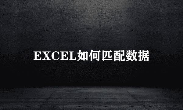 EXCEL如何匹配数据