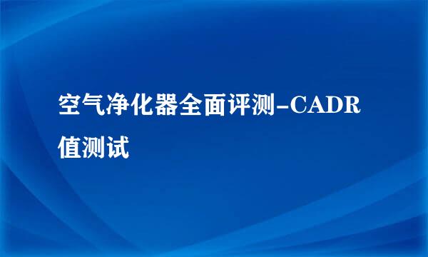 空气净化器全面评测-CADR值测试