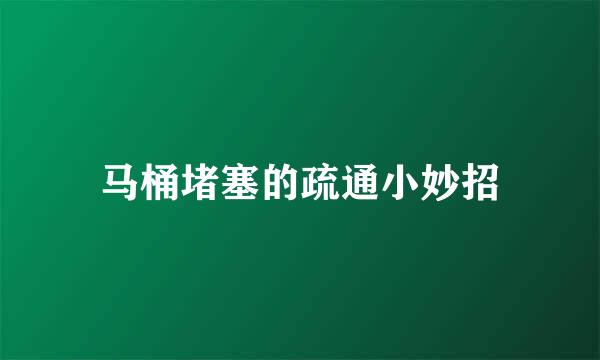 马桶堵塞的疏通小妙招