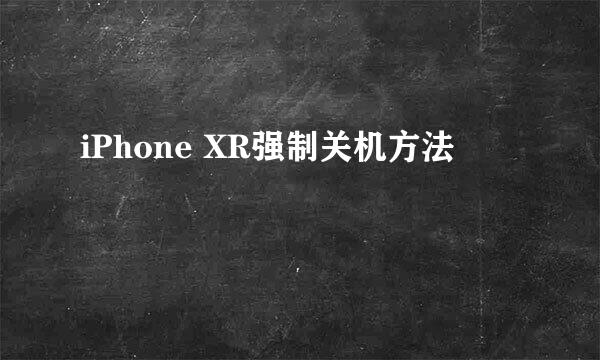 iPhone XR强制关机方法