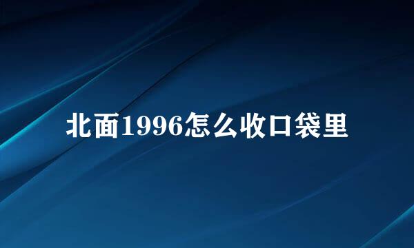 北面1996怎么收口袋里