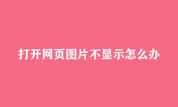 打开网页图片不显示怎么办