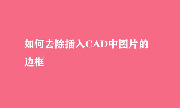 如何去除插入CAD中图片的边框
