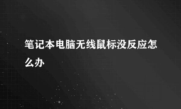 笔记本电脑无线鼠标没反应怎么办