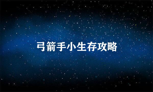 弓箭手小生存攻略