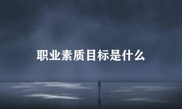 职业素质目标是什么