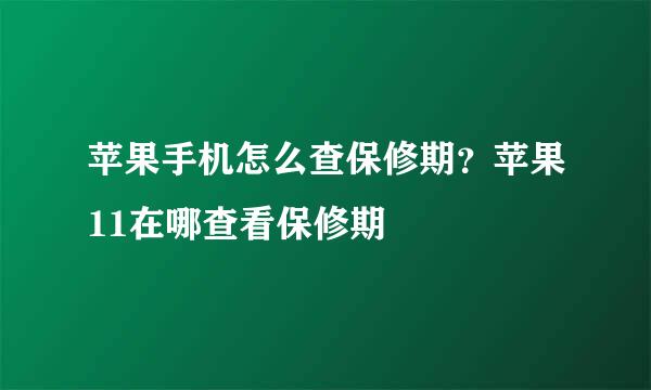 苹果手机怎么查保修期？苹果11在哪查看保修期