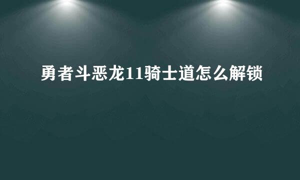 勇者斗恶龙11骑士道怎么解锁