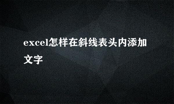 excel怎样在斜线表头内添加文字