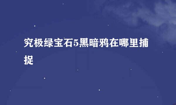 究极绿宝石5黑暗鸦在哪里捕捉