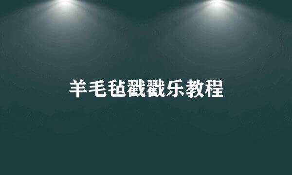 羊毛毡戳戳乐教程