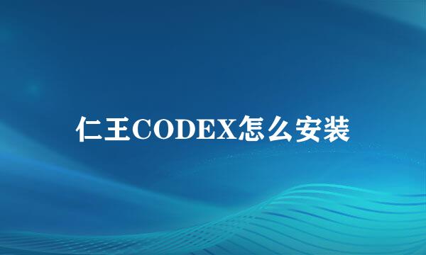 仁王CODEX怎么安装