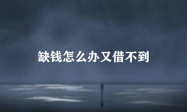 缺钱怎么办又借不到
