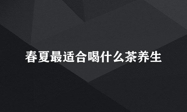 春夏最适合喝什么茶养生