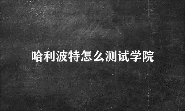 哈利波特怎么测试学院