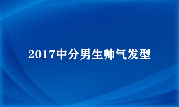 2017中分男生帅气发型