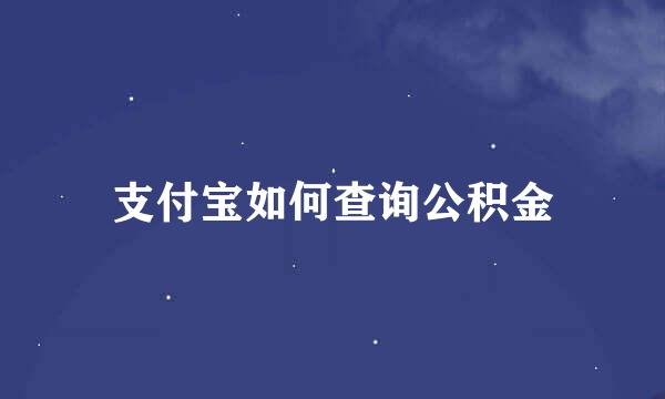支付宝如何查询公积金