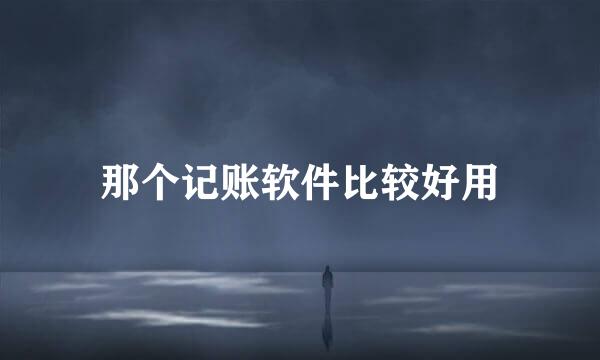 那个记账软件比较好用