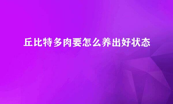 丘比特多肉要怎么养出好状态
