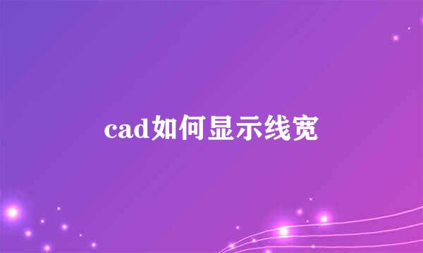 cad如何显示线宽