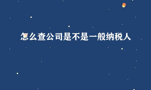 怎么查公司是不是一般纳税人