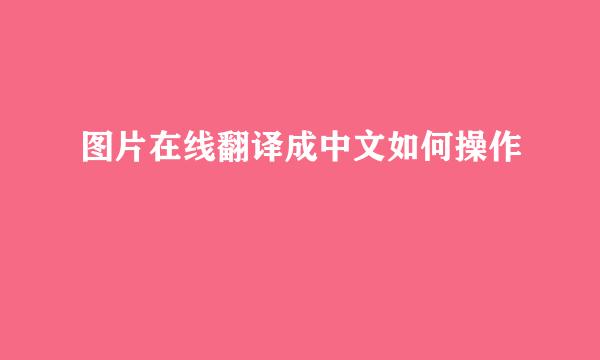图片在线翻译成中文如何操作