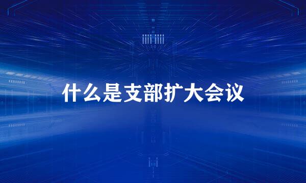 什么是支部扩大会议