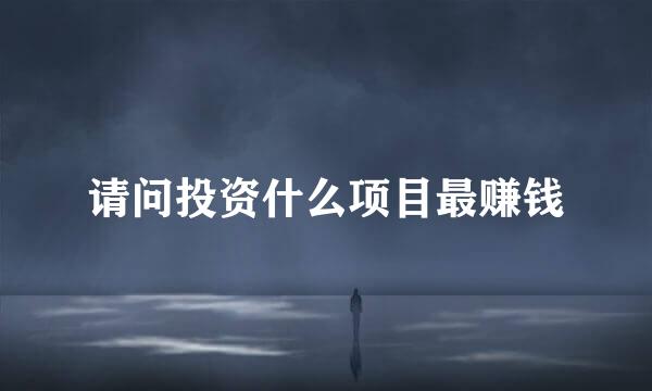 请问投资什么项目最赚钱