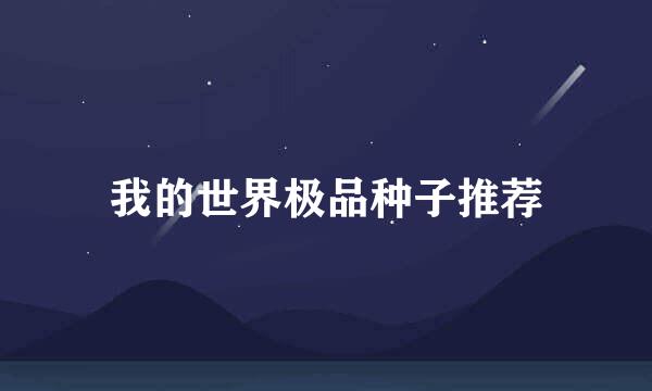 我的世界极品种子推荐