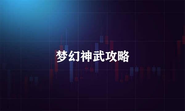 梦幻神武攻略