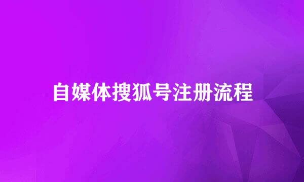 自媒体搜狐号注册流程