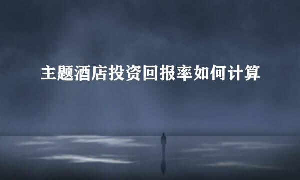 主题酒店投资回报率如何计算