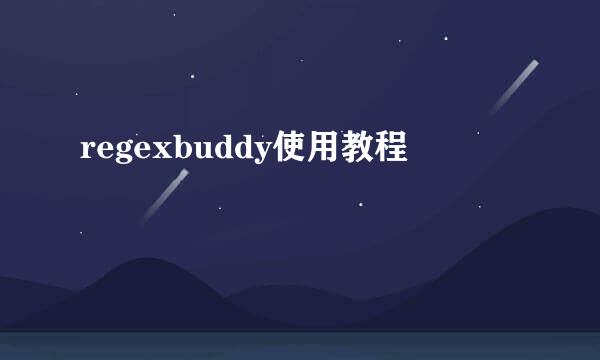 regexbuddy使用教程