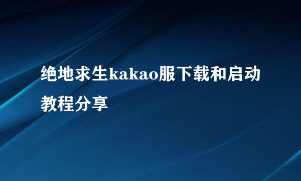 绝地求生kakao服下载和启动教程分享