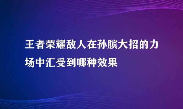 王者荣耀敌人在孙膑大招的力场中汇受到哪种效果