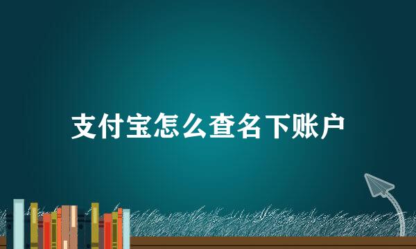 支付宝怎么查名下账户