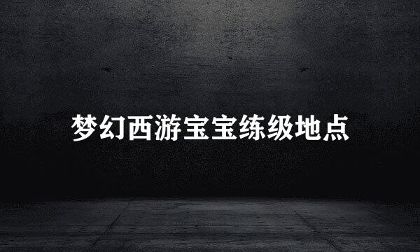 梦幻西游宝宝练级地点