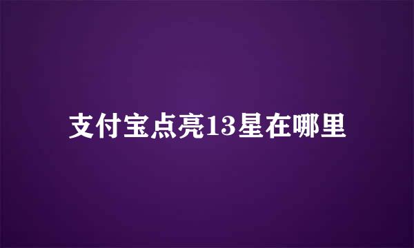支付宝点亮13星在哪里