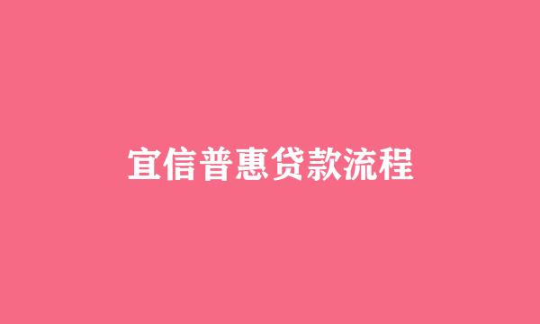 宜信普惠贷款流程