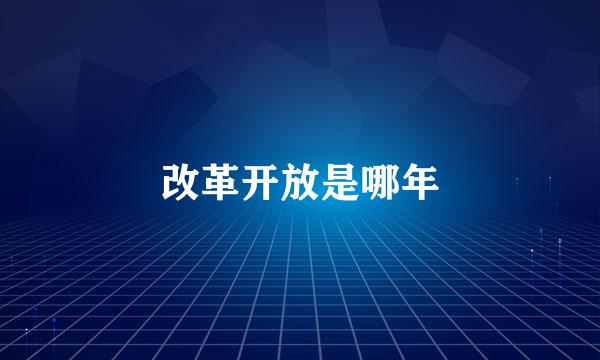 改革开放是哪年