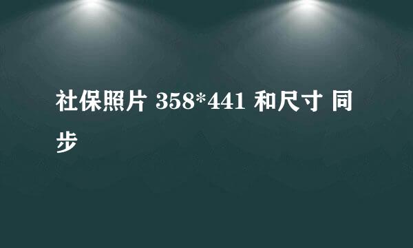 社保照片 358*441 和尺寸 同步