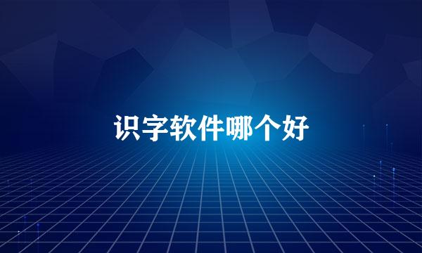识字软件哪个好