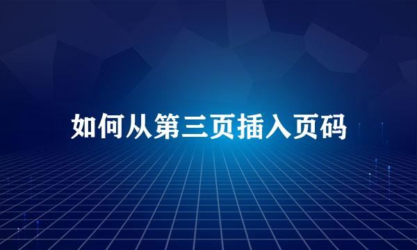 如何从第三页插入页码